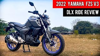 2022 YAMAHA FZS V3 DLX Detailed Ride Review  Mileage  Price  Changes [upl. by Ayotan]