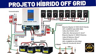 Projeto de Energia Solar Com o MELHOR INVERSOR HÍBRIDO Off Grid Epever UPowerHi UP5000  80A MPPT [upl. by Leuqram]