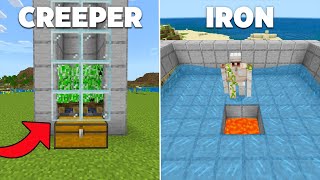 TOP 3 Farms for Beginners in Minecraft Bedrock 121 Iron Farm Creeper Farm [upl. by Astraea]