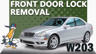 MercedesBenz W203 CClass Front Door Lock Removal and Replacement [upl. by Nolan948]