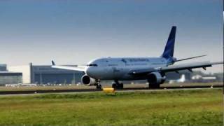 Garuda Indonesia Airbus A330 1st landing in Schiphol [upl. by Lap]