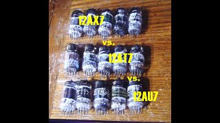 DIFFERENCE of GAIN 12AU7 vs 12AT7 vs 12AX7 Preamp Tube comparison shootout [upl. by Aicilef]