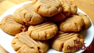 3 Ingredient Peanut Butter Cookies  One Pot Chef [upl. by Esdras]