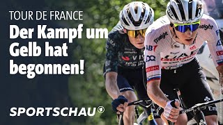 Tour de France 2 Etappe Highlights Pogacar und Vingegaard duellieren sich hart  Sportschau [upl. by Rizzo]