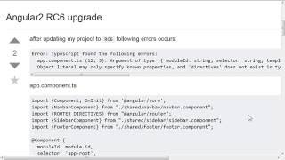 Angular 2 RC6 Upgrade Issue Whered component directives go [upl. by Bilat873]