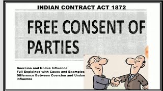 Free Consent The Indian Contract Act 1872 Coercion and Undue Influence Full Explained with Cases [upl. by Llerrej801]