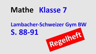 MATHE Kl 7 Kapitel 42 S 88 Regelheft  Lambach Schweizer 7 GYM BW [upl. by Lazaruk]