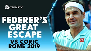 Roger Federers Great Escape vs Borna Coric 🎬  Rome 2019 Extended Highlights [upl. by Kimberly]