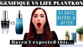 LANCOME GENIFIQUE VS BIOTHERM LIFE PLANKTON ELIXIR SERUMS  REVIEW amp 3 WEEKS BEFORE amp AFTER 😱😱 [upl. by Arbma]