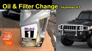 Change Engine Oil and Filter 200610 Hummer H3 Removing Shield Guards – Resetting Change Oil Warning [upl. by Notslah635]