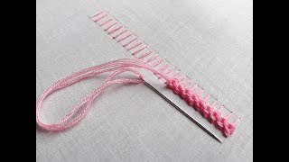 Hand embroidery Raised chain stitch  Raised chain stitch for beginners [upl. by Hans]