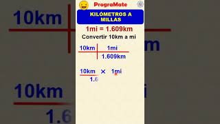 KILÓMETROS A MILLAS km a mi Shorts 😃 ⚡ [upl. by Alessandro]