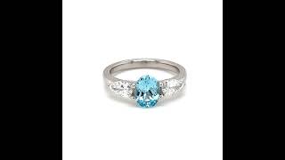 Aquamarine and Diamond Three Stone Engagement Ring [upl. by Pascale]