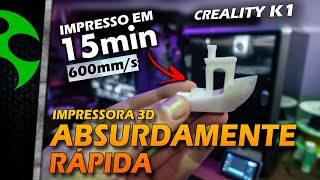 Comprei a impressora 3D mais rápida e fácil de usar  Creality K1 [upl. by Binnings]