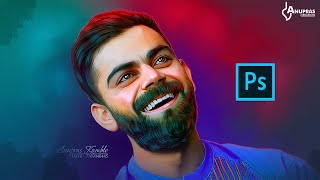 Adobe Photoshop Full Digital Painting Tutorial  Virat Kohli [upl. by Danais465]