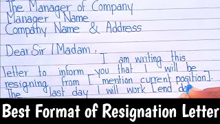 Resignation Letter  Sample of Resignation Letter [upl. by Eilahs929]