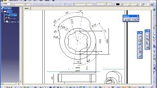 54 ExzenterNabe  Catia v5 Drafting  Centerline with reference [upl. by Jochebed335]