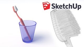 Toothbrush 3D modeling  Sketchup Tutorial and timelapse [upl. by Eilatan]