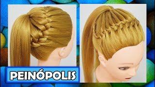 Peinados con Coletas con Trenzas Diadema para Cabello Largo Faciles y Rapidos [upl. by Ardnaet]