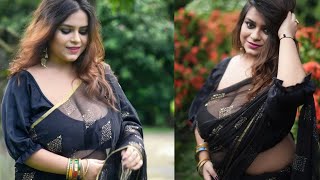 SIRIL Womens Feat Debasmita  Black Chiffon Saree  sareefashionblogger  Part3 [upl. by Margarita]