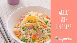 ARROZ TRES DELICIAS CASERO Y FÁCIL  PEQUERECETAS [upl. by Helaine]