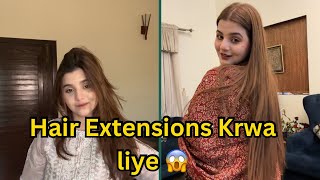 Pehli bar hair extensions krway  full review  Vlog [upl. by Eciruam]