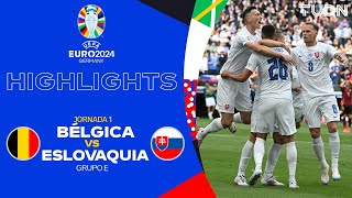 HIGHLIGHTS  Bélgica vs Eslovaquia  UEFA EURO 2024  J1  TUDN [upl. by Aillicsirp210]