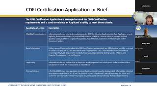 Webinar on Latest CDFI Application Guidelines [upl. by Danete]