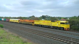 1PM1 Aurizon  TGE Container Train With ACD6047 amp GWU013 Departs Elders Loop 412024  PoathTV [upl. by Ttevi]