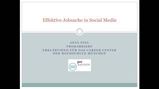 Effektive Jobsuche in Social Media  Erklärvideo [upl. by Tyika]