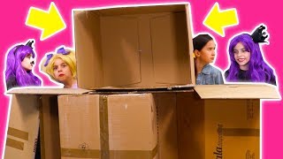 GIANT CARDBOARD BOX FORT 📦 Malices Pizza Delivery Prank  Princesses In Real Life  Kiddyzuzaa [upl. by Gresham]