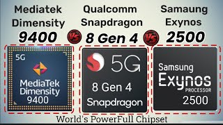 Dimensity 9400 vs Snapdragon 8 Gen 4 vs Samsung Exynos 2500  Most PowerFull Chipset [upl. by Monaco790]