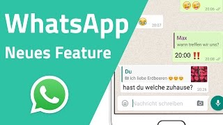 Neues WhatsApp Feature Praktische ZitatFunktion [upl. by Saxela]