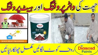 Diamond paint roof coating  Roof water profing and heat profing [upl. by Atiniv]