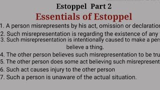 Estoppel Part 2 Essentials of estoppel Law of evidence [upl. by Morocco]