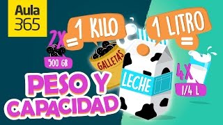 Medidas de Peso y Capacidad Kilogramo y Litro  Videos Educativos Aula365 [upl. by Werdnaed]