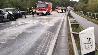 Mehrere Verletzte bei Unfall auf der L 20 bei DallgowDöberitz [upl. by Louth]