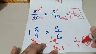 Multiplication of fractions using cancellation  tagalog English [upl. by Niro]