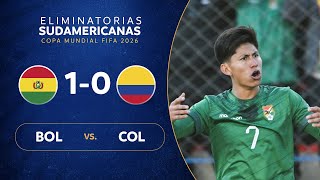 BOLIVIA vs COLOMBIA 10  RESUMEN  ELIMINATORIAS SUDAMERICANAS  FECHA 9 [upl. by Llenyar557]