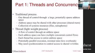 UMass CS677 Spring 22  Lecture 5  Concurrency Models [upl. by Esyak502]