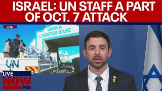 Israel Hamas war Israeli gov details UNRWA staff aid in Oct 7 attack  LiveNOW from FOX [upl. by Aniez]