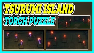 All Torch Puzzle in Tsurumi Island  Shirikoro Peak Underground  Genshin Impact [upl. by Fredi746]