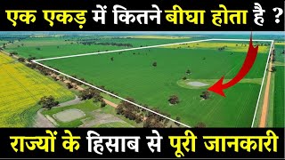 एक एकड़ में कितने बीघा होता है  How many bigha in one acre   Acre to bigha [upl. by Atirabrab]