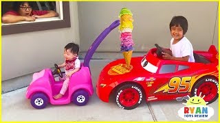 Ryans Drive Thru Pretend Play Restaurant on Kids Power Wheels [upl. by Wivinah909]