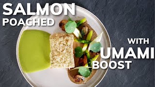 How to poach FISH IN UMAMI  Fine dining SALMON amp DASHI recipe [upl. by Lefty]