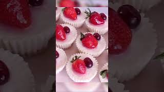 🍓No Bake Mini Cheesecakes🍓 shorts baking [upl. by Madlen]