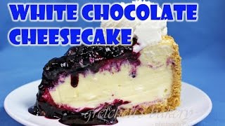 Vegan White Chocolate Blueberry Cheesecake  Gretchens Bakery [upl. by Rimahs]