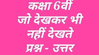 Class 6 Hindi lesson Jo dekhkar bhi nahi dekhte Class 6th hindi chapter Jo dekhkar bhi nahi dekhte [upl. by Amick]