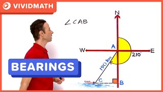 Use Distances to Find Bearings Word Problem  VividMathcom [upl. by Naehs]