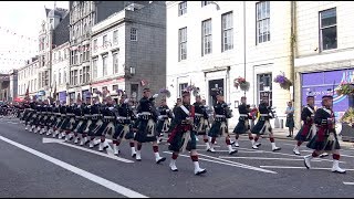 The Highlanders Royal Regiment of Scotland homecoming parade through Aberdeen Sept 2017  4K [upl. by Fokos]